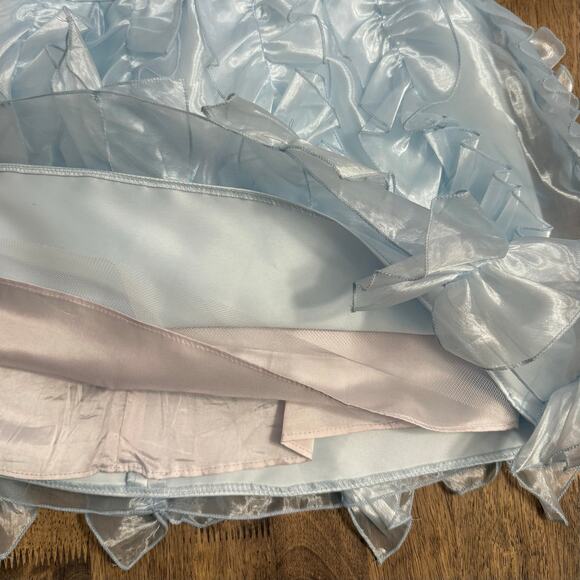 Jessica McClintock for Gunne Sax Dress VTG Strapless Ruffle Party Blue Size 5/6 - Picture 11 of 11